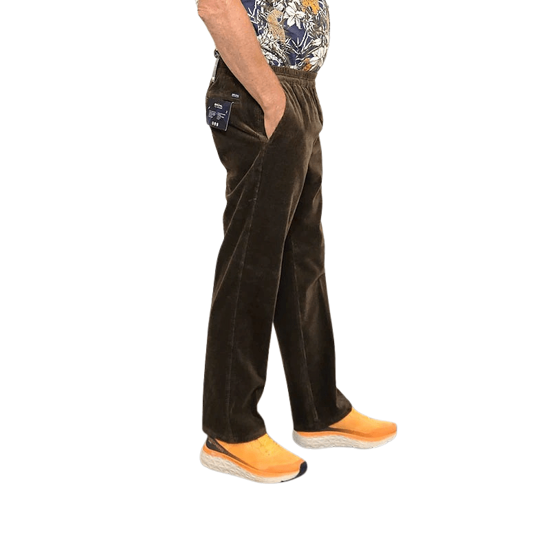 Fløjlsbukser med elastik - Brun