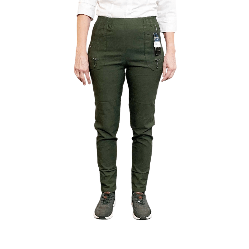 Damebukser med elastikkant - Oliven