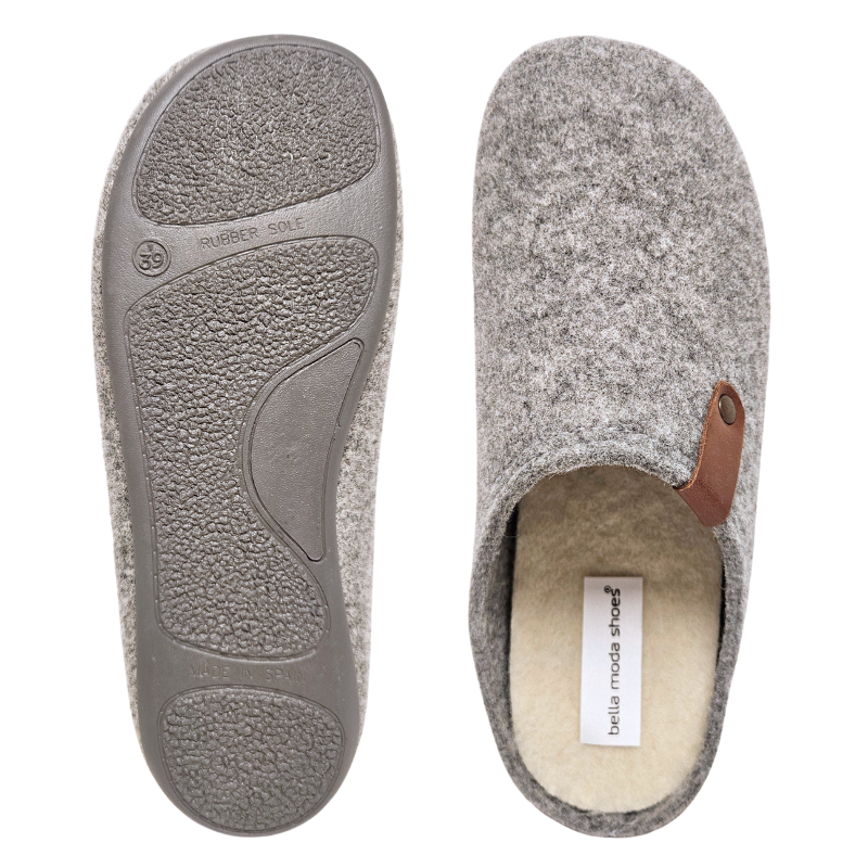 Bella Moda Damenhausschuhe - Grau