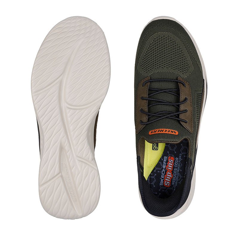 Skechers slip - in herresneaker - Oliven - Seniorshop