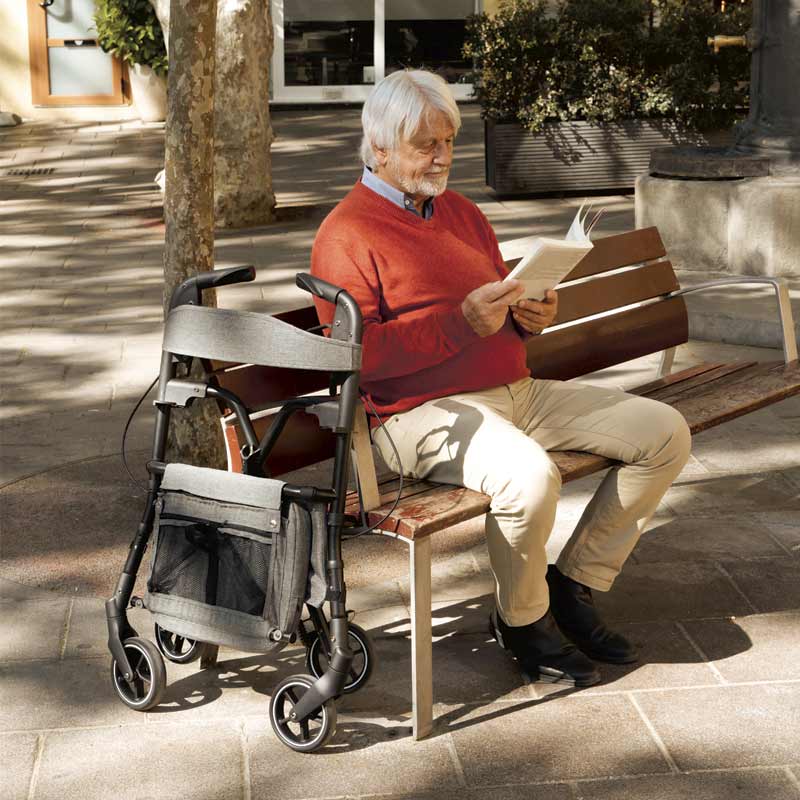 W4 rollator / indkøbsvogn - Grøn - Seniorshop