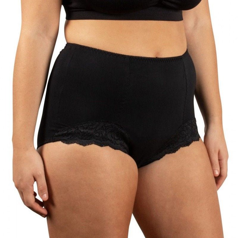 Inkontinens trusse med blonde - Sort - Seniorshop