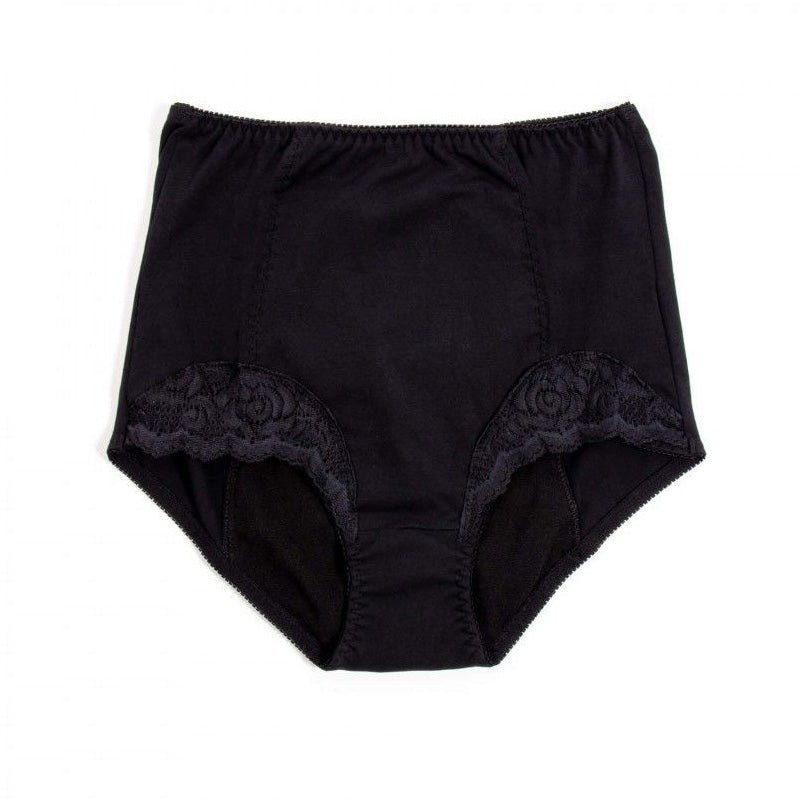 Inkontinens trusse med blonde - Sort - Seniorshop