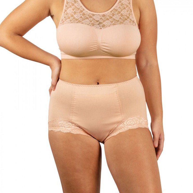 Inkontinens trusse med blonde - Beige - Seniorshop