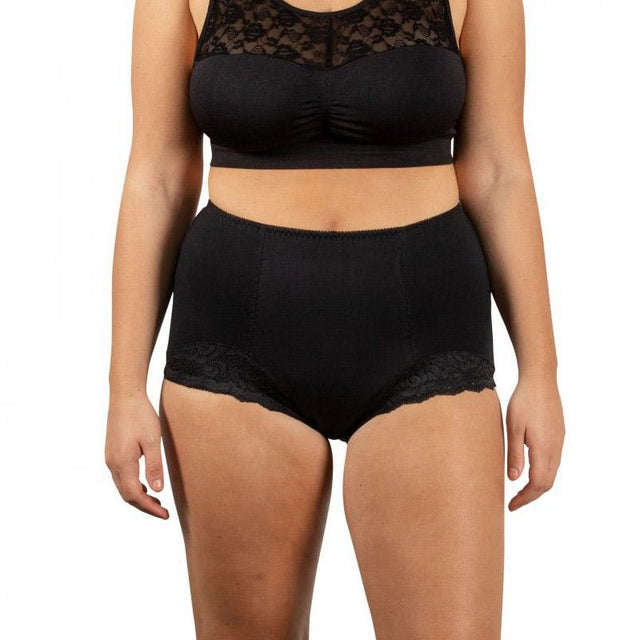 Inkontinens trusse med blonde - Sort - Seniorshop