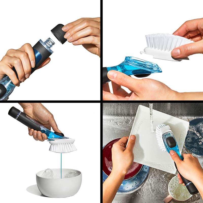 Opvaskebørste med sæbedispenser - Seniorshop