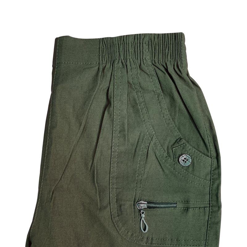 Damebukser med elastikkant - Oliven - Seniorshop