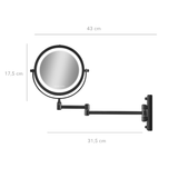 10246-00 wandmontierter Make-up Spiegel schwarz