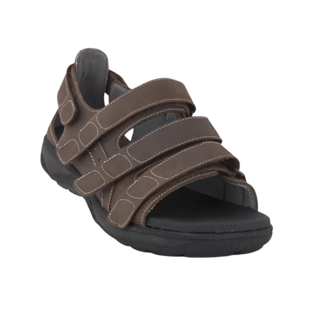 New Feet herresandal med hælkappe - Brun