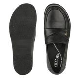 Green Comfort breiter Damen-Loafer – Schwarz