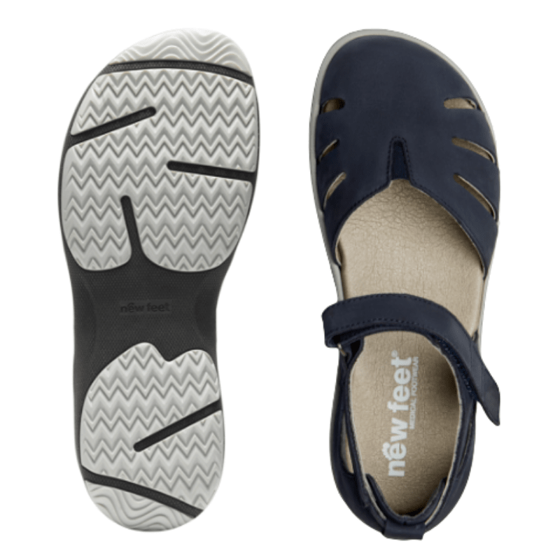 New Feet lukket damesandal - Mørkeblå