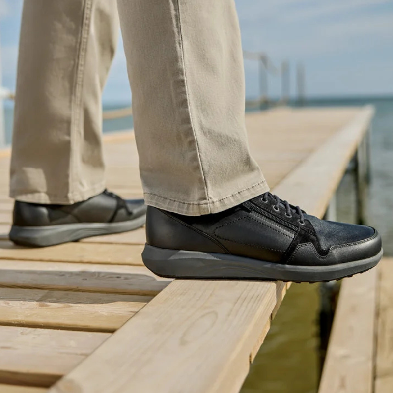 New Feet Herrenschuhe mit Stretch - Schwarz