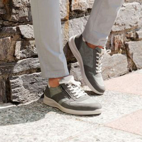 Herrenschuhe aus Leder, Grau, Fidelio