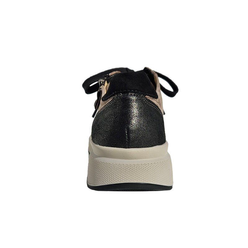 V sporty sneaker - Beige/Sort - Seniorshop