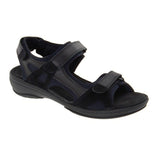Damen-Sandale, Schwarzes Leder, Fidelio