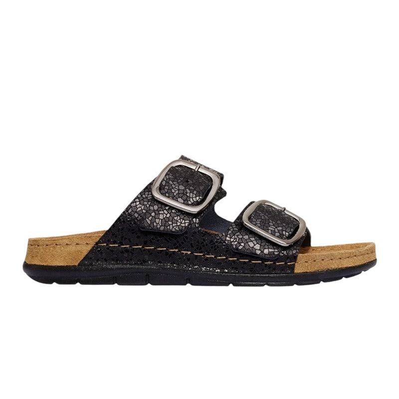 Damen-Slipper, Schwarz, Rohde