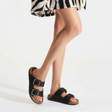 Damen-Slipper, Schwarz, Rohde