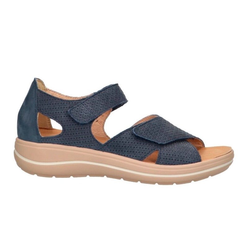 Hartjes damesandal med hælkappe - Blå - Seniorshop