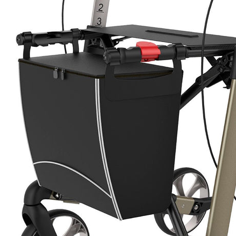 Vandafvisende taske med lynlås til rollator