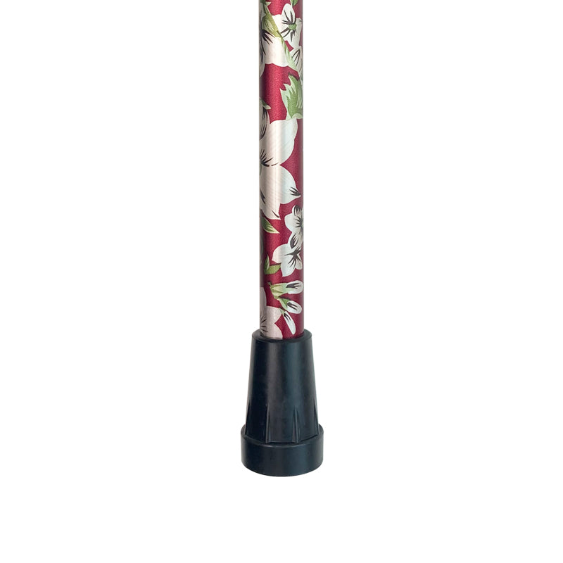 Stok med justerbar højde - Rød med blomster