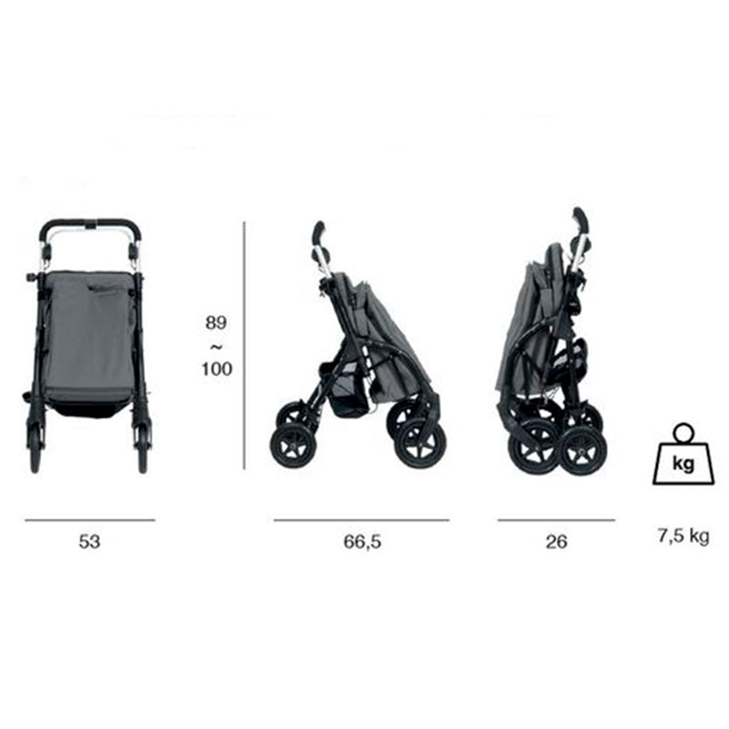 R05 Einkaufstrolley mit Sitz, Grau