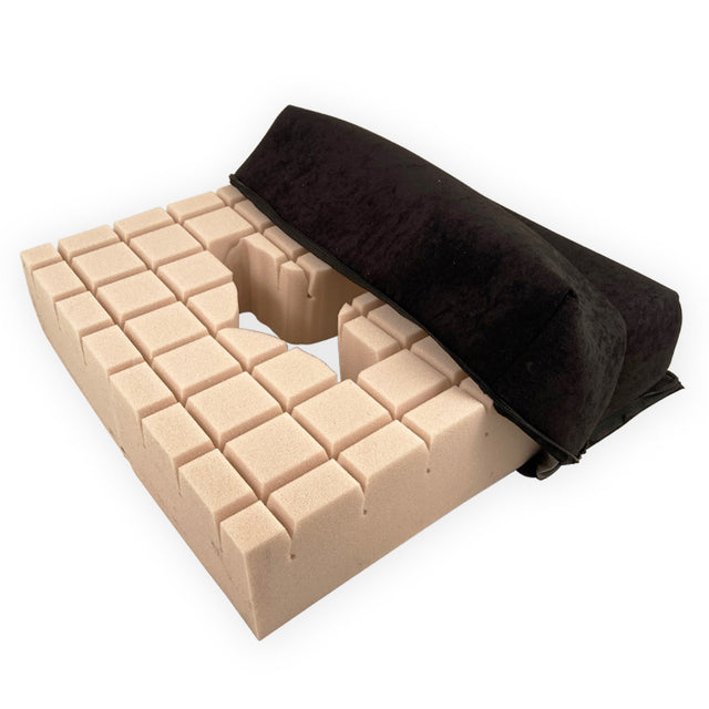 Druckentlastendes Sitzkissen m. Aussparung, 43x43x10 cm