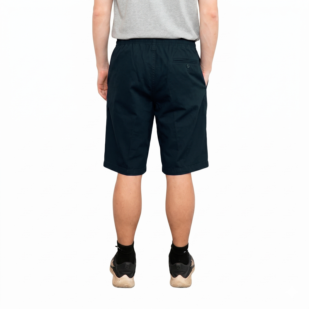 Shorts med elastik i taljen - Mørkeblå