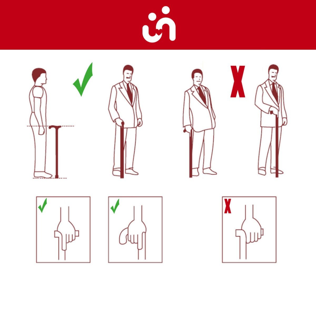 Ergonomisk stok - Sammenklappelig - Seniorshop